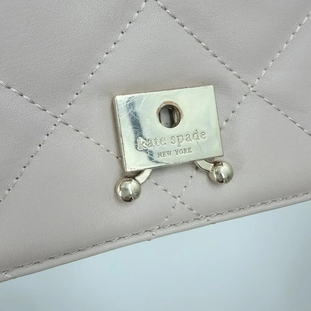 Kate Spade Mousse Frosting Quilted Leather Emerson Place Vivenna Shoulder Bag